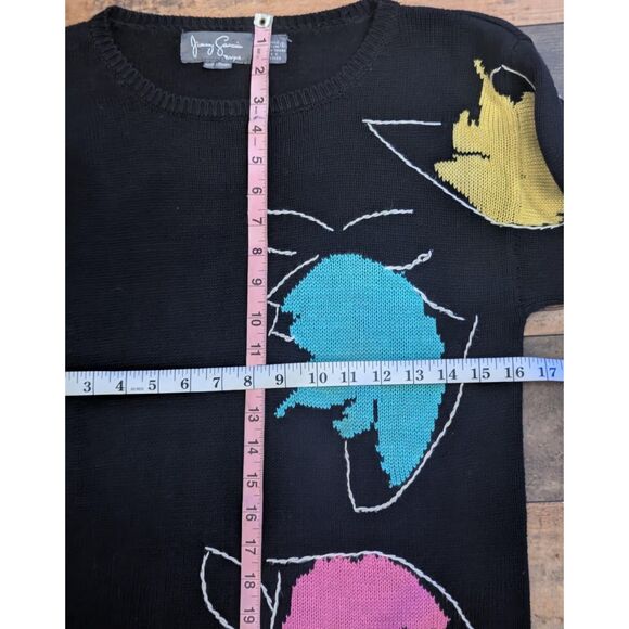 Vintage 80s 90s Jimmy Garcia New York Hand Loomed Art Sweater Small - Picture 5 of 7